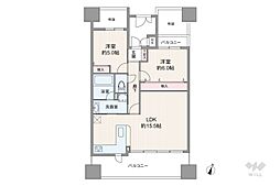 ドルフ甲南山手 2LDKの間取図画像