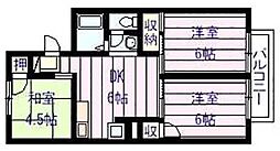 セジュール高井 3DKの間取図画像