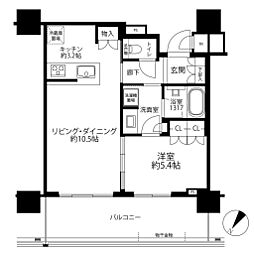 ブリリア有明シティタワー 1LDKの間取図画像