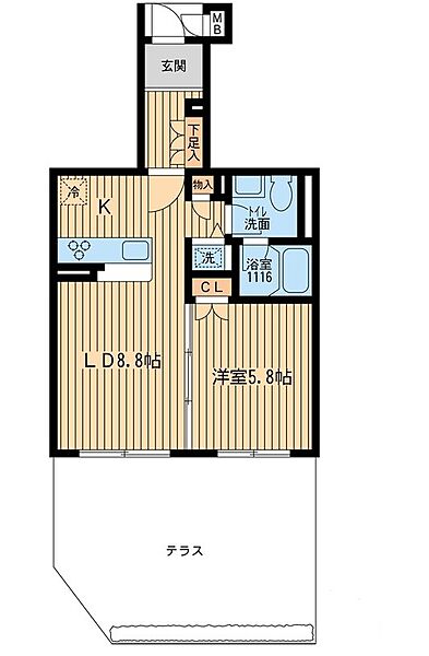 アソシエール早稲田 104｜東京都新宿区喜久井町(賃貸マンション1LDK・1階・41.06㎡)の写真 その2