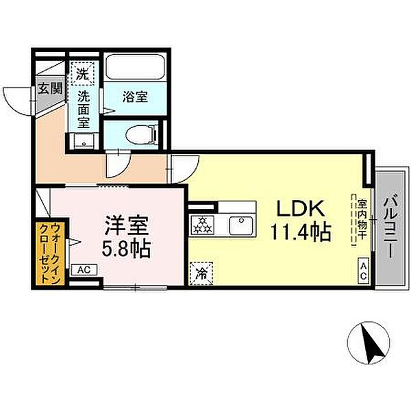 東京都足立区六月2丁目(賃貸アパート1LDK・3階・43.66㎡)の写真 その2