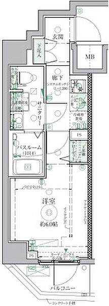 クレヴィスタ北綾瀬 307｜東京都足立区綾瀬7丁目(賃貸マンション1K・3階・21.96㎡)の写真 その2