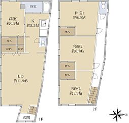 西神奈川2丁目戸建 4LDKの間取り