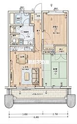 ライオンズマンション六ツ門 2LDKの間取図画像