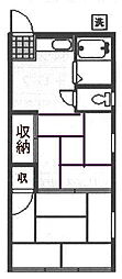 山田荘 2Kの間取図画像