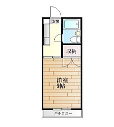 パークハイツ 1Kの間取図画像