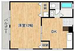 コーポ武田2 1DKの間取図画像
