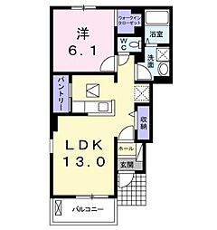 エピナールC 1LDKの間取図画像