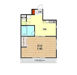 ププレ21 1DKの間取図画像
