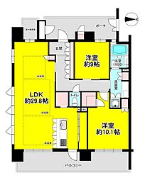 レ・ジェイド谷町五丁目 2LDKの間取図画像