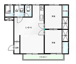 KHマンション2 2LDKの間取図画像