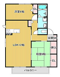 レジデンス丸山 2LDKの間取図画像