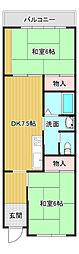 マンション青葉 2DKの間取図画像