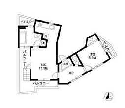 小田急小田原線 東北沢駅 徒歩10分の賃貸マンション 5階1LDKの間取り