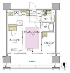 アーバネックス早稲田テラス 2LDKの間取図画像
