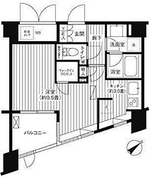 COSMOSREIDShinjukuYochomachi ワンルームの間取図画像