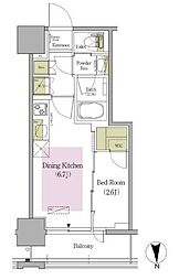 アーバネックス早稲田テラス 1DKの間取図画像