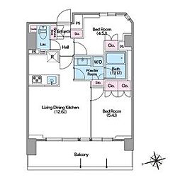 COMFORIA東新宿ステーションフロント 2LDKの間取図画像