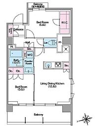 COMFORIA東新宿ステーションフロント 2LDKの間取図画像