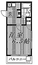鈴木ハイム 1Kの間取図画像
