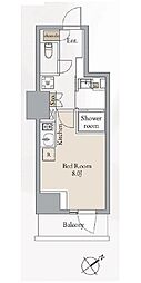 クロスレジデンス高田馬場 ワンルームの間取図画像