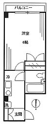 戸山イーストヒルズ 1Kの間取図画像