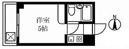 河本マンション ワンルームの間取図画像