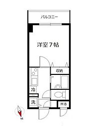 アサイガーデンコート 1Kの間取図画像