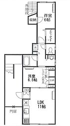 岩永ビル 2LDKの間取図画像