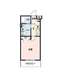 ラフィスタ西早稲田 1Kの間取図画像