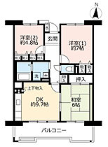 URアルビス旭ヶ丘  ｜ 大阪府豊中市旭丘（賃貸マンション3DK・3階・69.93㎡） その2