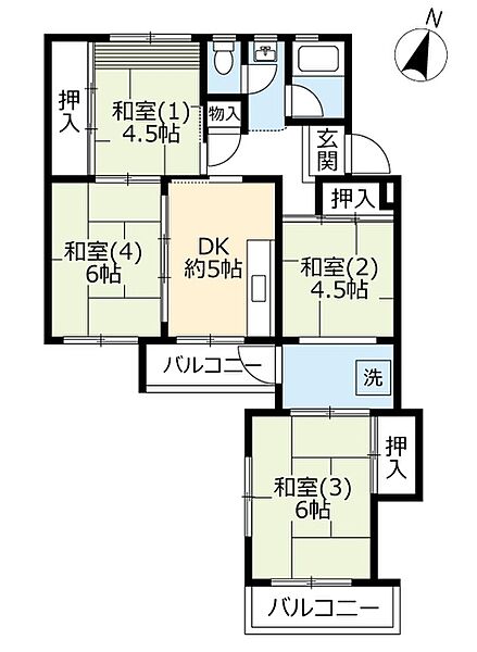 UR東豊中第二 ｜大阪府豊中市東豊中町5丁目(賃貸マンション4DK・2階・64.49㎡)の写真 その2