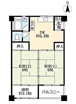 UR新豊里  ｜ 大阪府大阪市東淀川区豊里4丁目（賃貸マンション2DK・2階・48.92㎡） その2