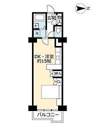 UR都市機構谷町四丁目シティハイツ 1Kの間取図画像
