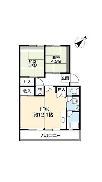 UR釈尊寺第二 ｜大阪府枚方市釈尊寺町(賃貸マンション2LDK・6階・59.34㎡)の写真 その2