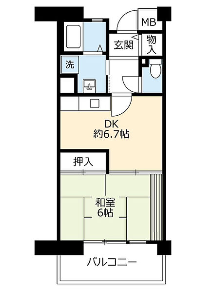 UR香里ヶ丘みずき街 ｜大阪府枚方市香里ケ丘2丁目(賃貸マンション1DK・5階・36.05㎡)の写真 その2