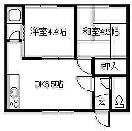 旭扇マンション 3｜北海道旭川市四条通23丁目(賃貸アパート2DK・1階・34.78㎡)の写真 その2