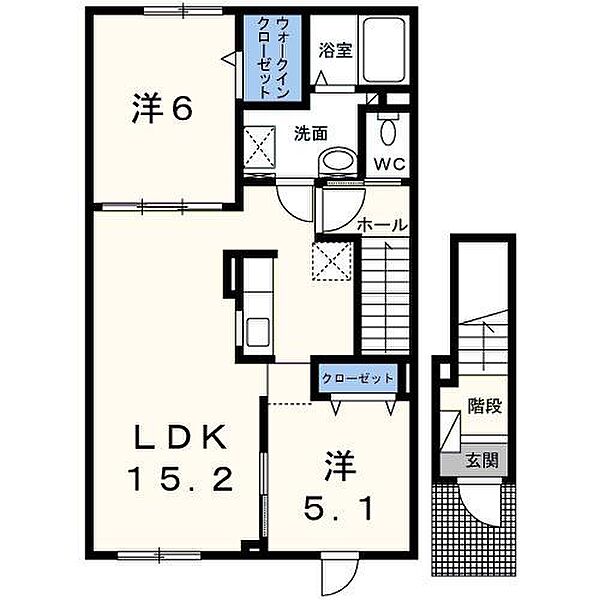 エス・スールVI 201｜北海道滝川市大町6丁目(賃貸アパート2LDK・2階・62.25㎡)の写真 その2