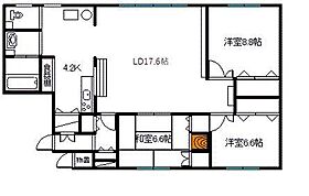 ラルジュ92 101 ｜ 北海道旭川市九条西2丁目（賃貸マンション3LDK・1階・97.78㎡） その2