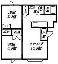 フィールドワン 202 ｜ 北海道深川市西町（賃貸アパート2LDK・2階・63.30㎡） その2