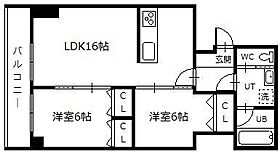 ル・グランデュール一条通 502 ｜ 北海道旭川市一条通10丁目（賃貸マンション2LDK・5階・62.06㎡） その2