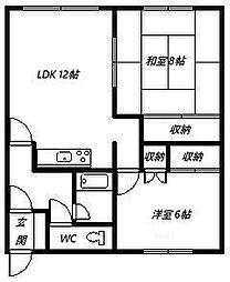 コーポ小林 2LDKの間取図画像