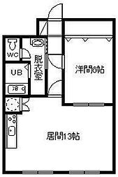 丸タカビル 1LDKの間取図画像