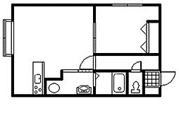 ビクトリー神居 1LDKの間取図画像