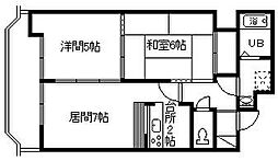日宝ノルテ1条通 3Kの間取図画像