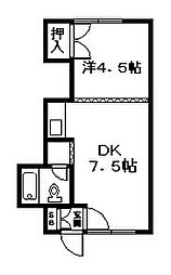 マンション514 1DKの間取図画像