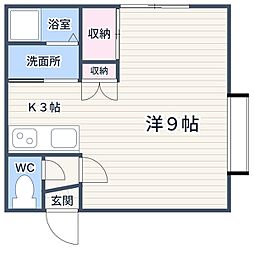 ロジングU ワンルームの間取図画像