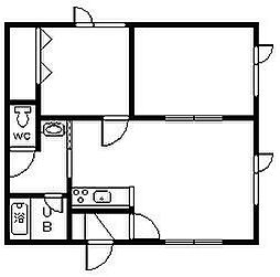 ハイツトレジャー 2LDKの間取図画像