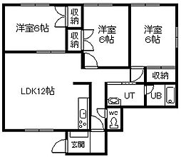 コーポ藤 3LDKの間取図画像