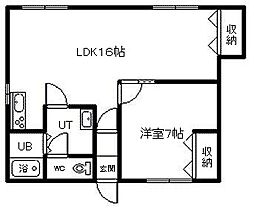 ETOコーポ 1LDKの間取図画像